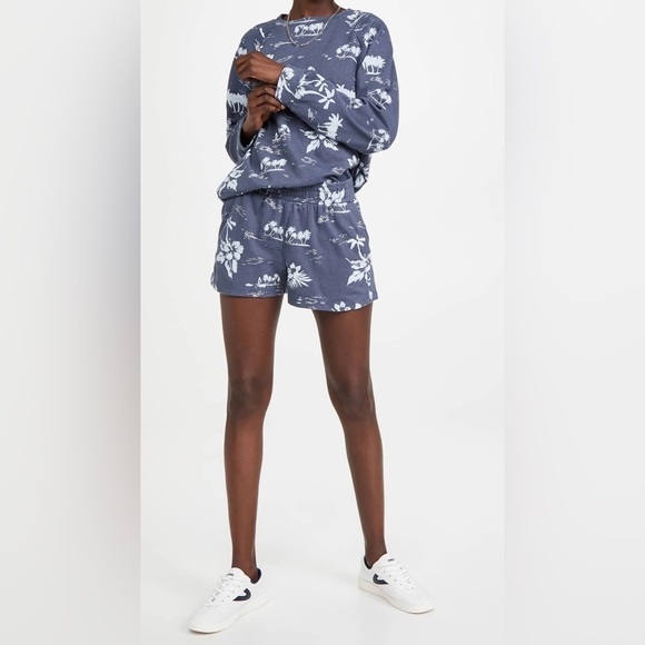 Monrow Hawaiian Ex-Boyfriend Shorts In Blue Steel NWT Size XL - Picture 4 of 9